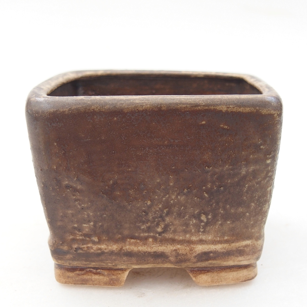 Ceramiczna miska bonsai 6 x 6 x 4,5 cm, kolor brązowy