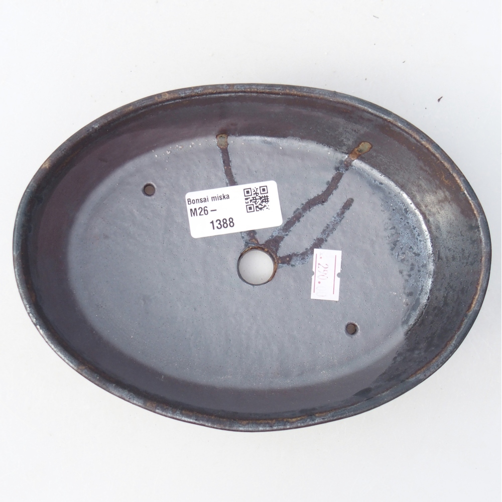 Ceramiczna miska do bonsai 18,5 x 13,5 x 4,5 cm, brązowa