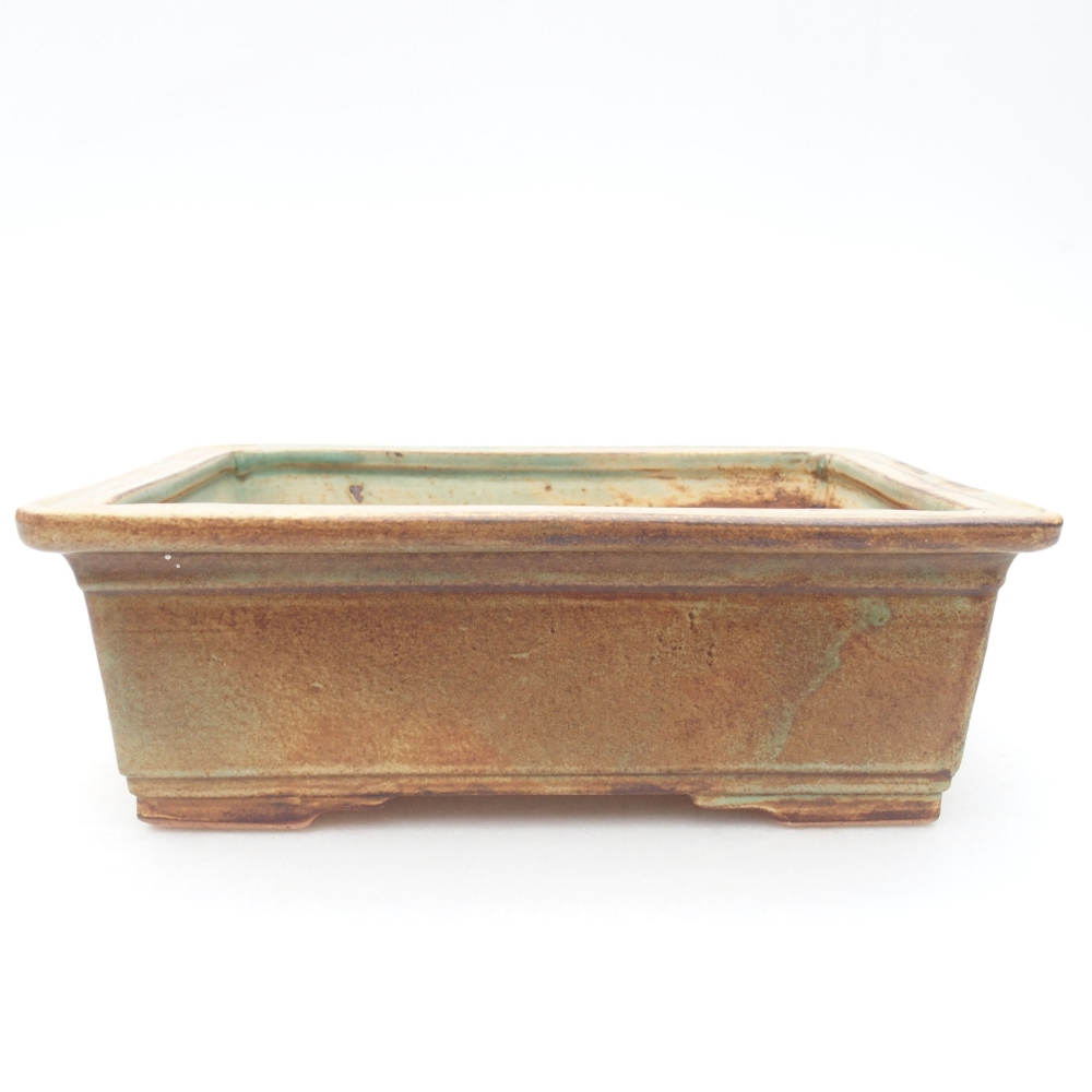 Ceramiczna miska bonsai 16 x 11,5 x 5,5 cm, kolor zielony