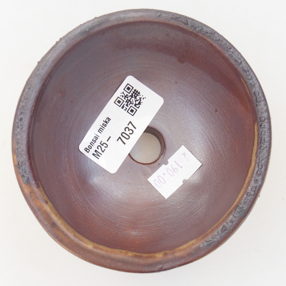 Ceramiczna miska do bonsai 9,5 x 9,5 x 5 cm, brązowa