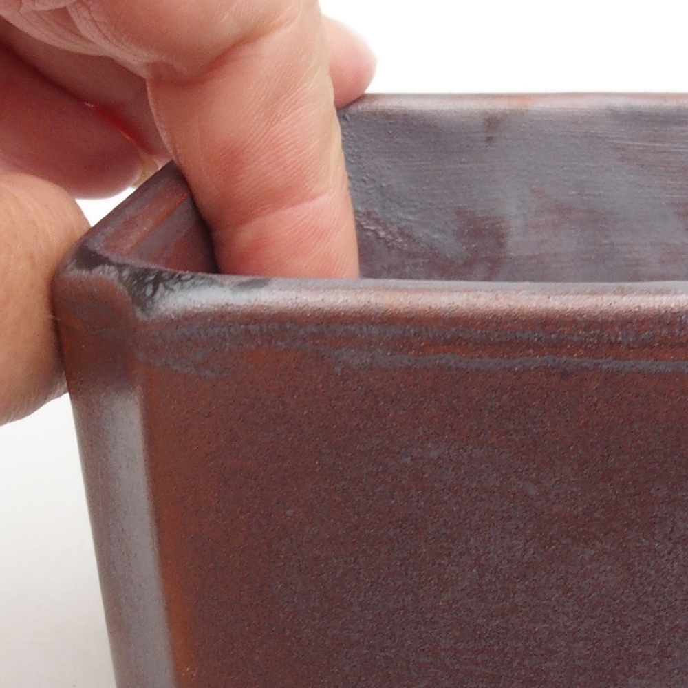 Ceramiczna miska bonsai 9,5 x 9,5 x 7 cm, kolor metaliczny