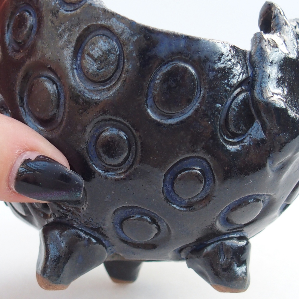 Ceramiczna muszla 10 x 9,5 x 8 cm, kolor niebieski