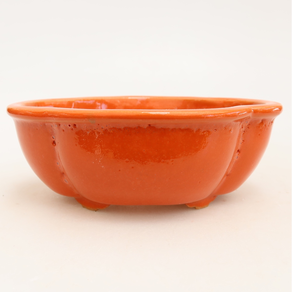 Ceramiczna miska do bonsai 12,5 x 10,5 x 4,5 cm, kolor pomarańczowy