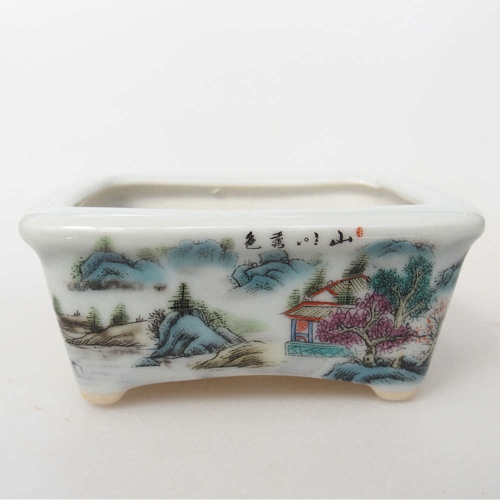 Mini miska do bonsai 8 x 6,5 x 3,5 cm, biała