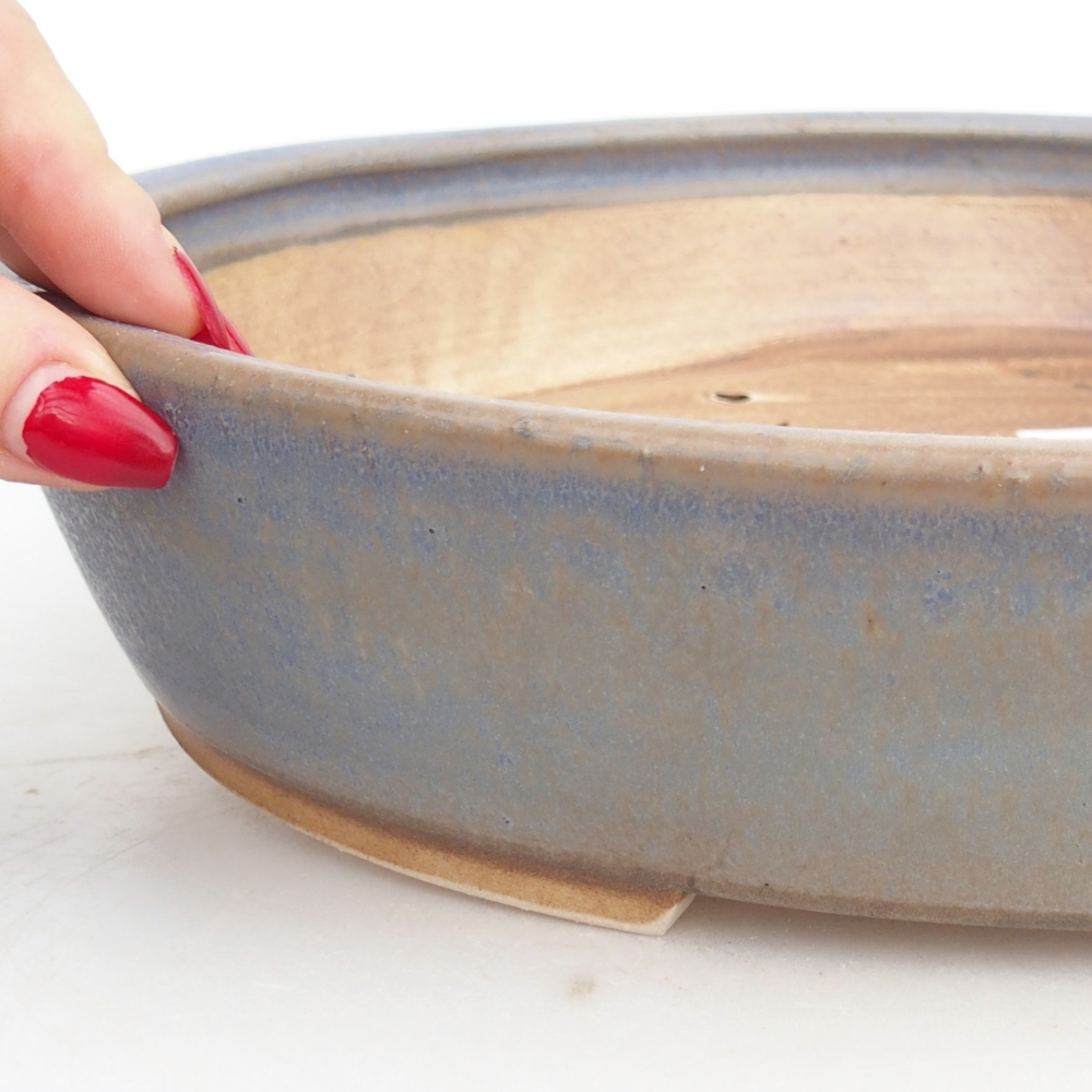 Ceramiczna misa do bonsai 31,5 x 28,5 x 6,5 cm, kolor niebieski