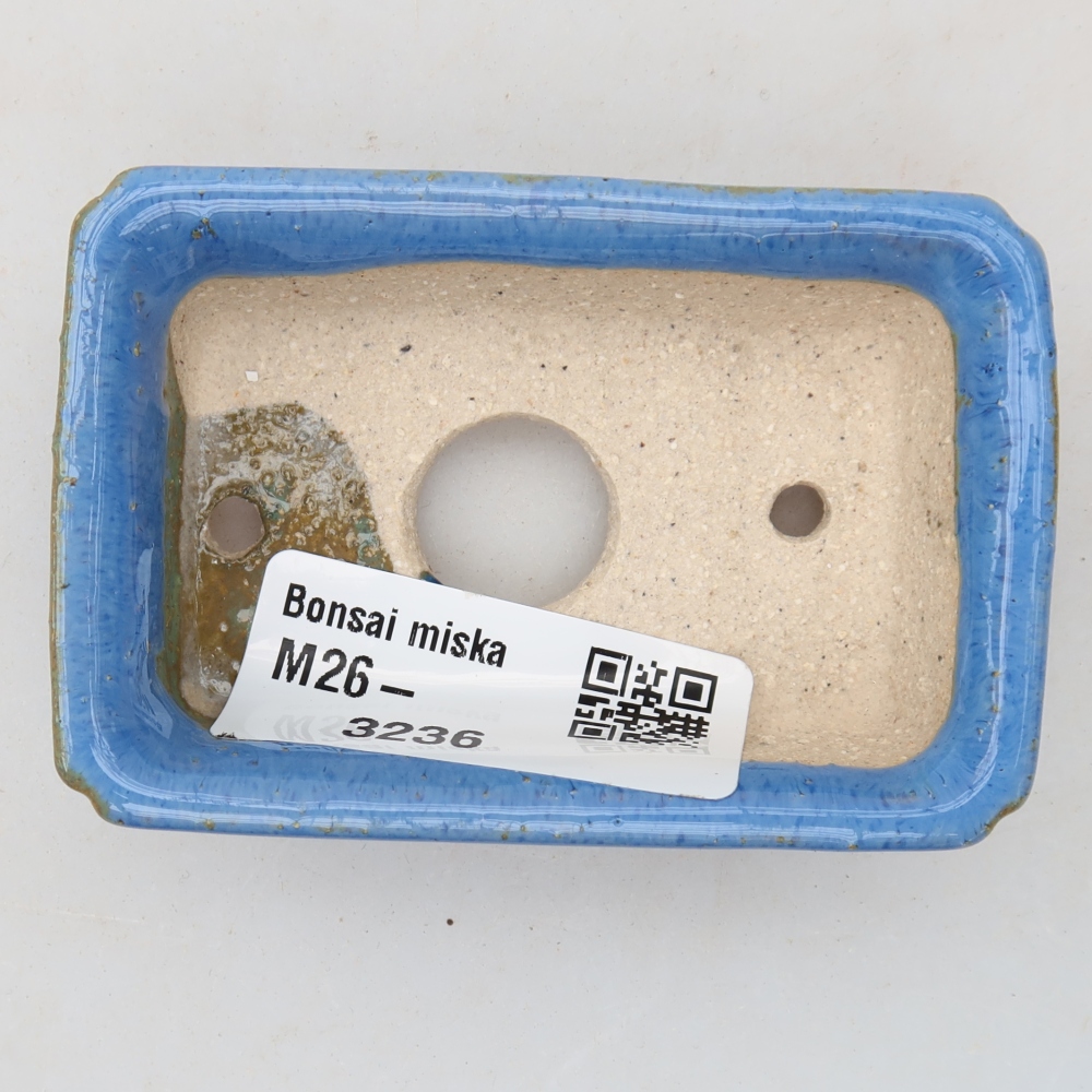 Ceramiczna miseczka do bonsai 7 x 5 x 2 cm, kolor niebieski