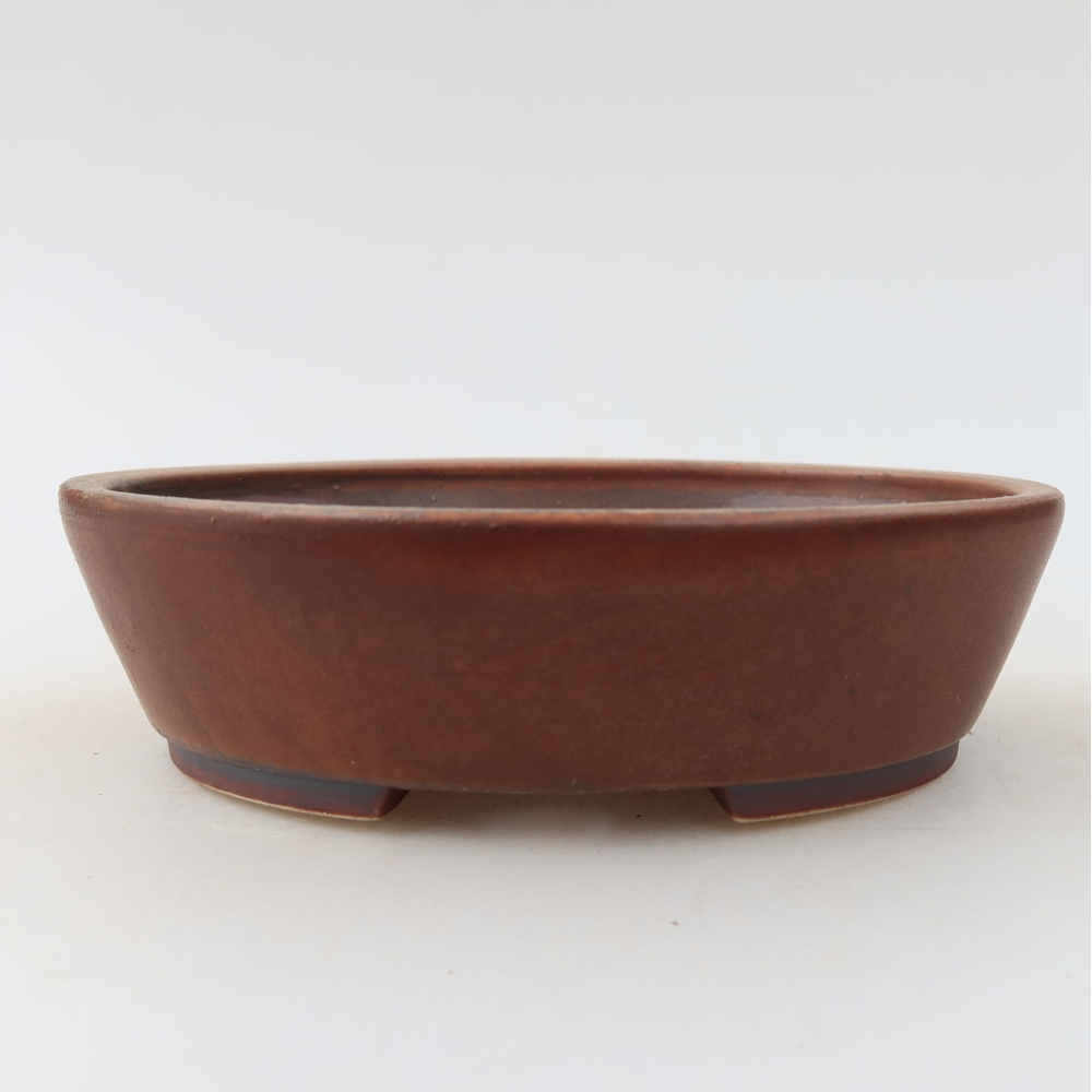 Ceramiczna miseczka do bonsai 12,5 x 10,5 x 3,5 cm, kolor brązowy