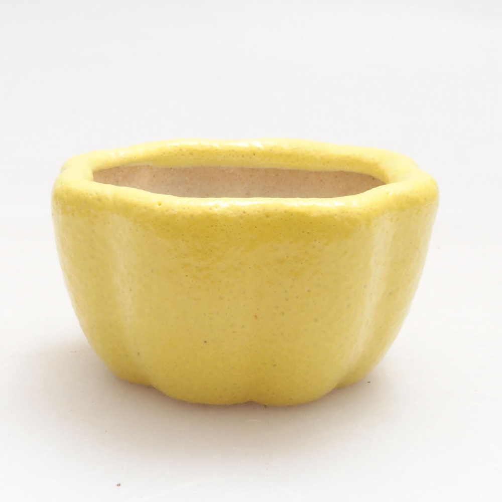 Ceramiczna miska bonsai 3,5 x 3,5 x 2 cm, żółta