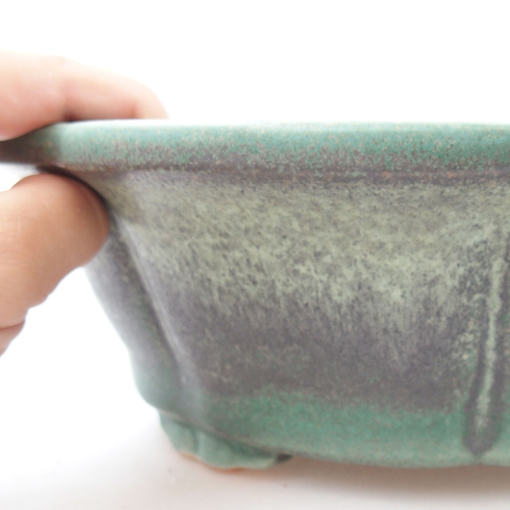Ceramiczna miska bonsai 26 x 26 x 8,5 cm, kolor zielony