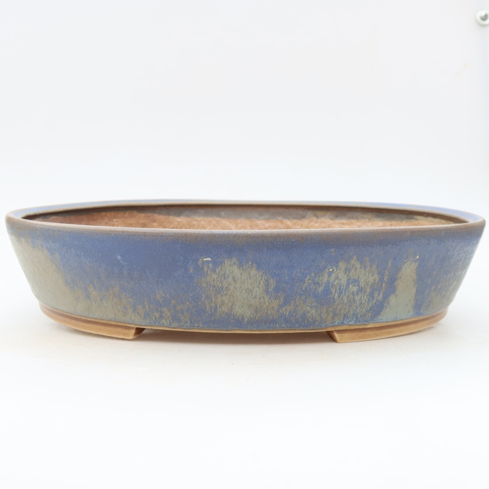 Ceramiczna miska do bonsai 32 x 28 x 6,5 cm, kolor niebieski