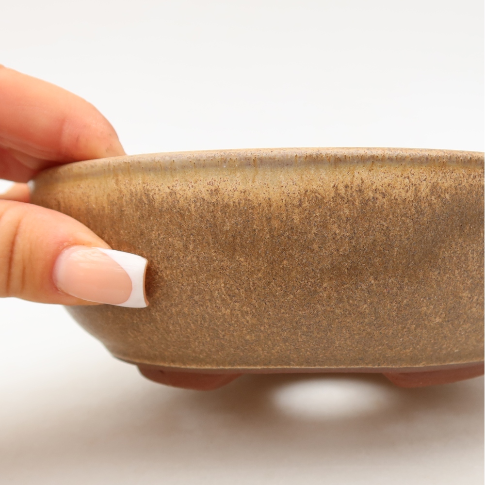 Ceramiczna miska do bonsai 15 x 15 x 5 cm, brązowa