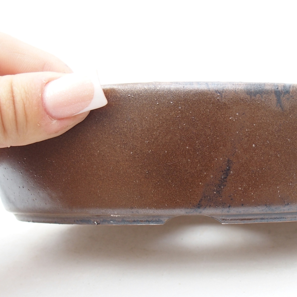 Ceramiczna miska do bonsai 16,5 x 11,5 x 4,5 cm, brązowa