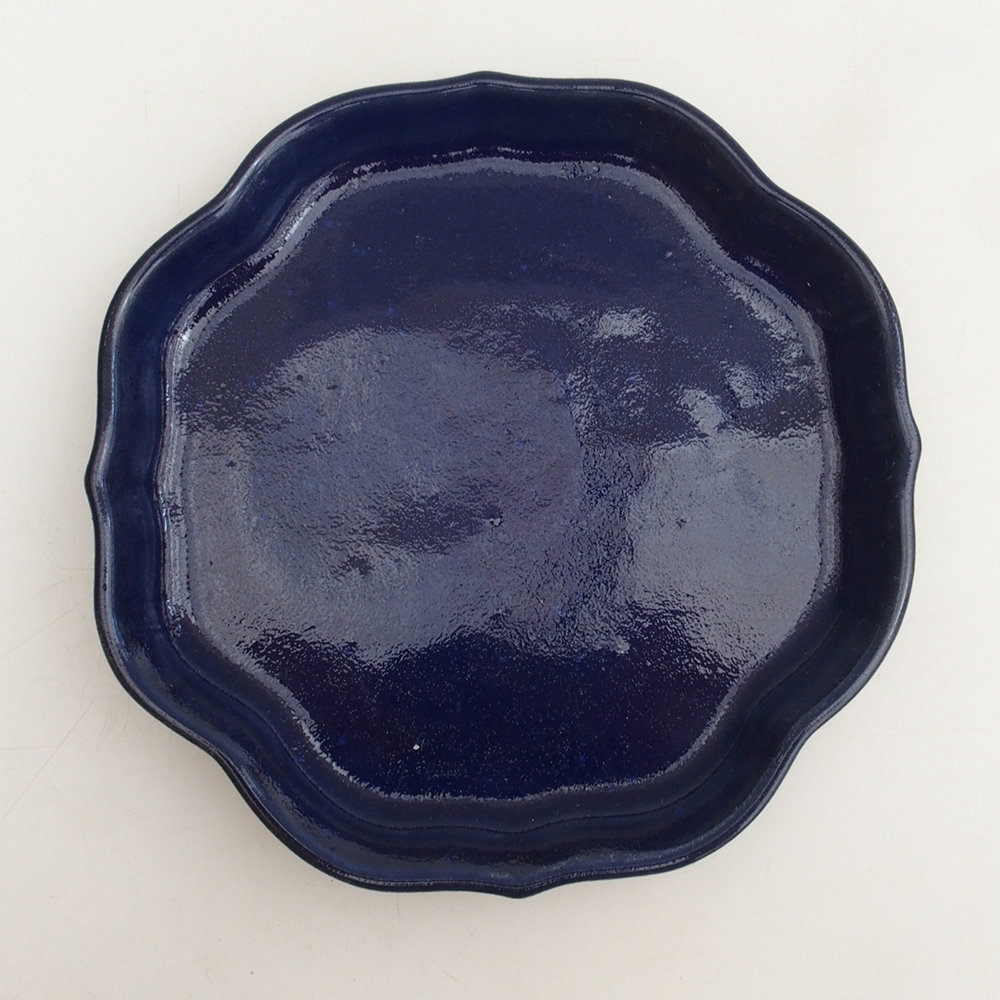 Ceramiczna miska H06 - 14 x 14 x 1,5 cm - niebieska