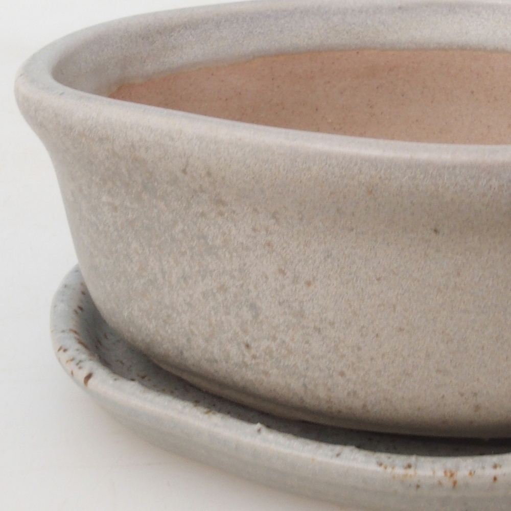 Miska do bonsai + podstawka H05 – 11 x 8 x 4 cm. – beżowa