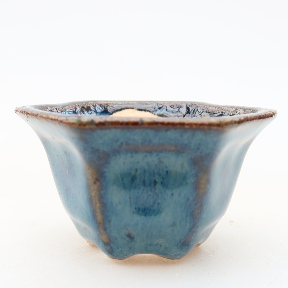 Ceramiczna miseczka do bonsai 5,5 x 5 x 3 cm, kolor niebieski