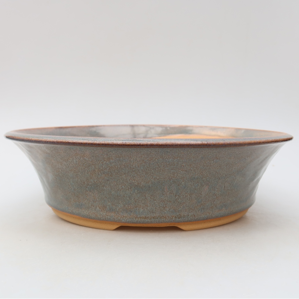 Ceramiczna miska do bonsai 26,5 x 26,5 x 7 cm, kolor szary