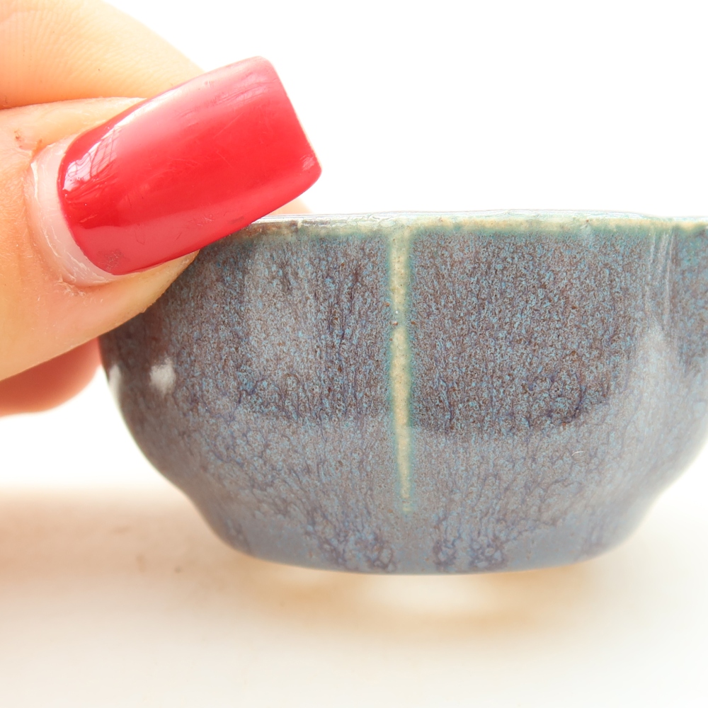 Ceramiczna miseczka do bonsai 6 x 6 x 3 cm, kolor szary
