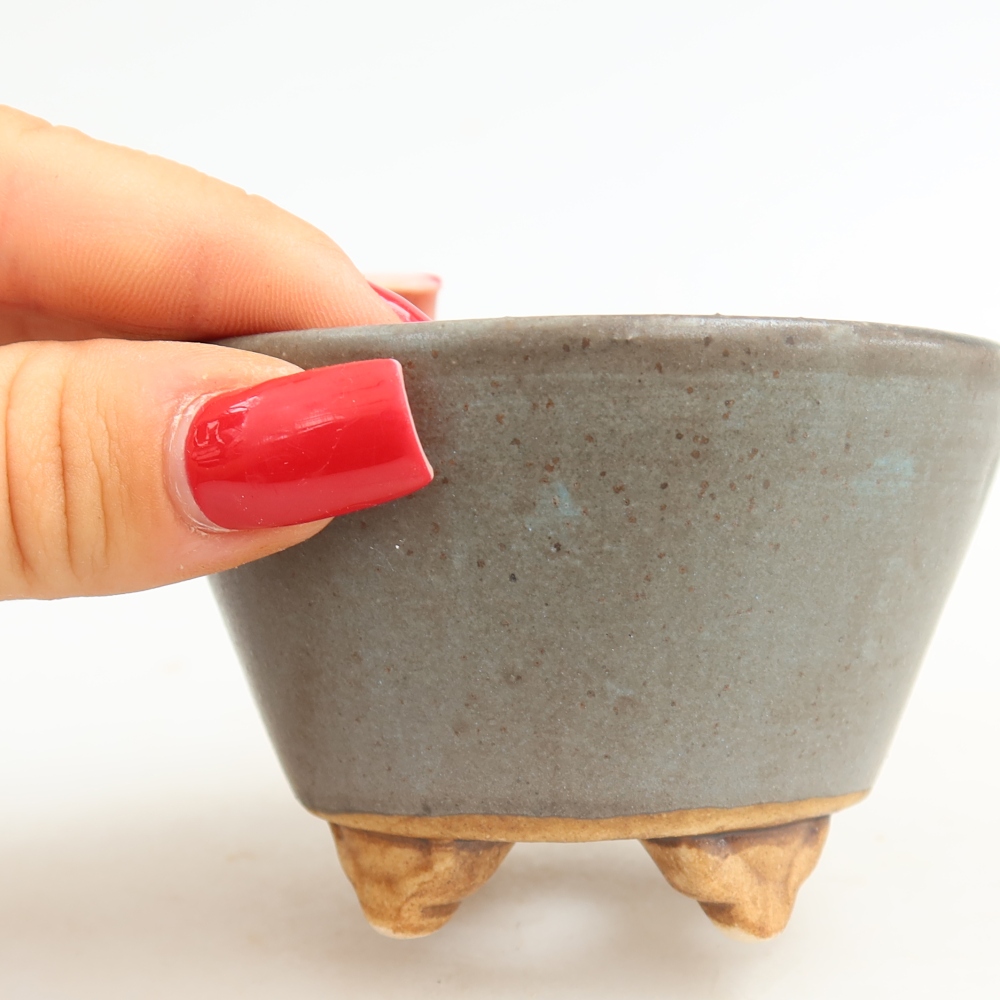 Ceramiczna miska do bonsai 8,5 x 8,5 x 5 cm, kolor niebieski