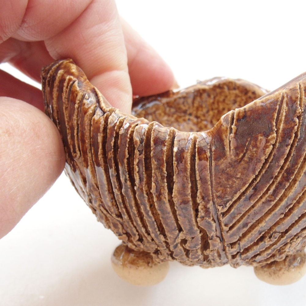 Muszla ceramiczna 8 x 7,5 x 6 cm, kolor brązowy
