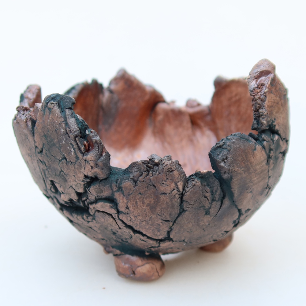 Ceramiczna skorupa  11 x 11 x 8 cm, kolor zielony