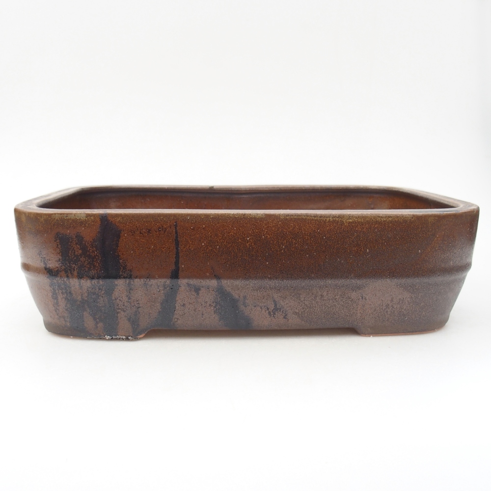 Ceramiczna miska do bonsai 27,5 x 20,5 x 7,5 cm, brązowa