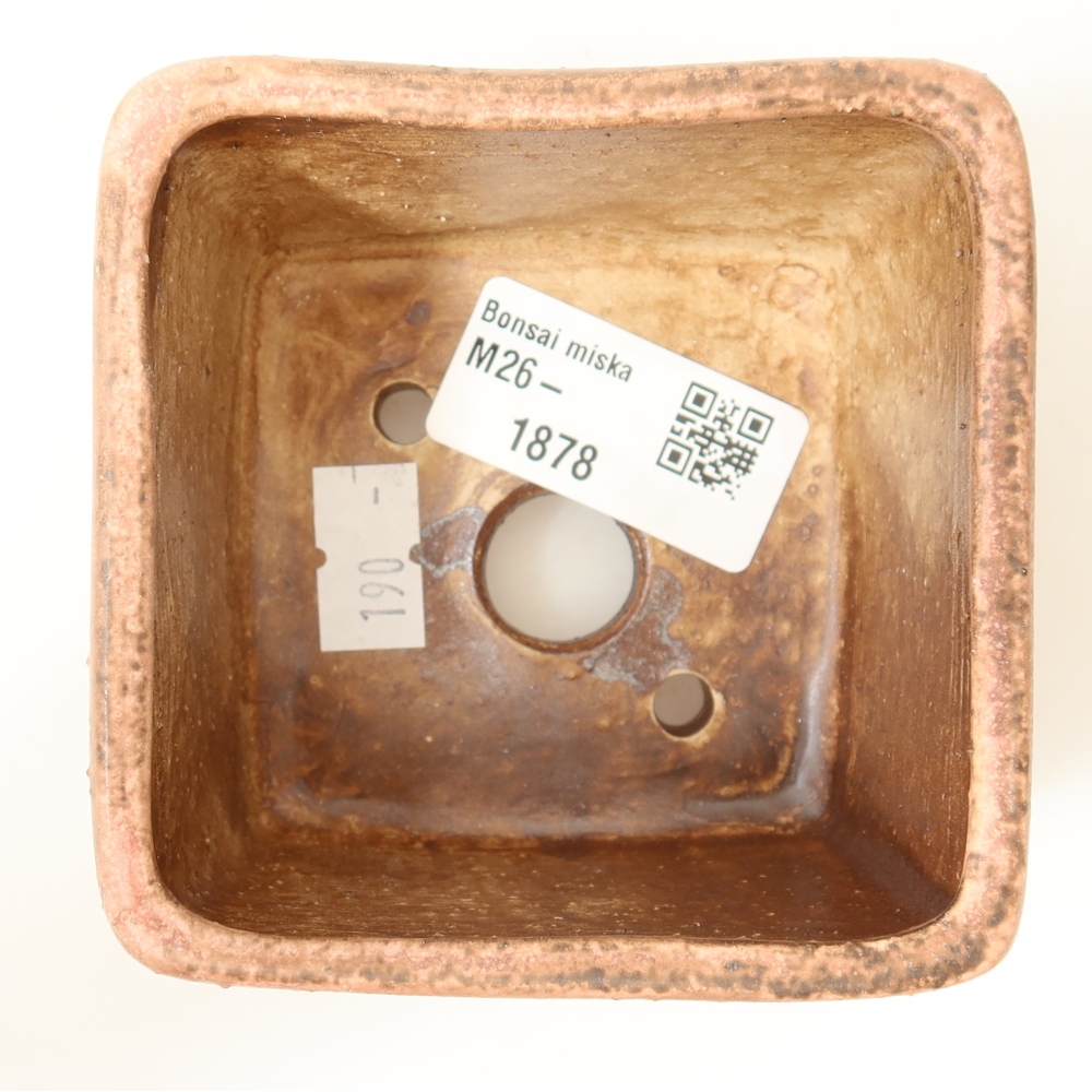 Ceramiczna miseczka do bonsai 8,5 x 8,5 x 5,5 cm, kolor różowy