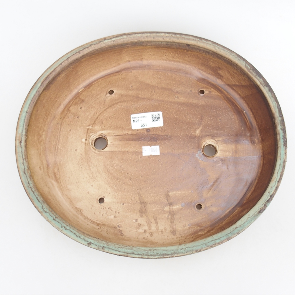 Ceramiczna miska do bonsai 31,5 x 28,5 x 6,5 cm, zielona