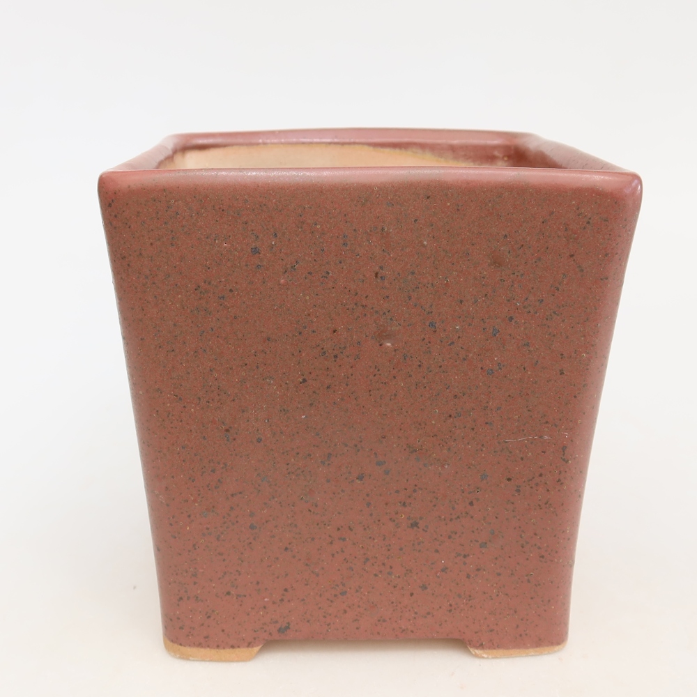 Ceramiczna miska do bonsai 13 x 13 x 14 cm, kolor różowy