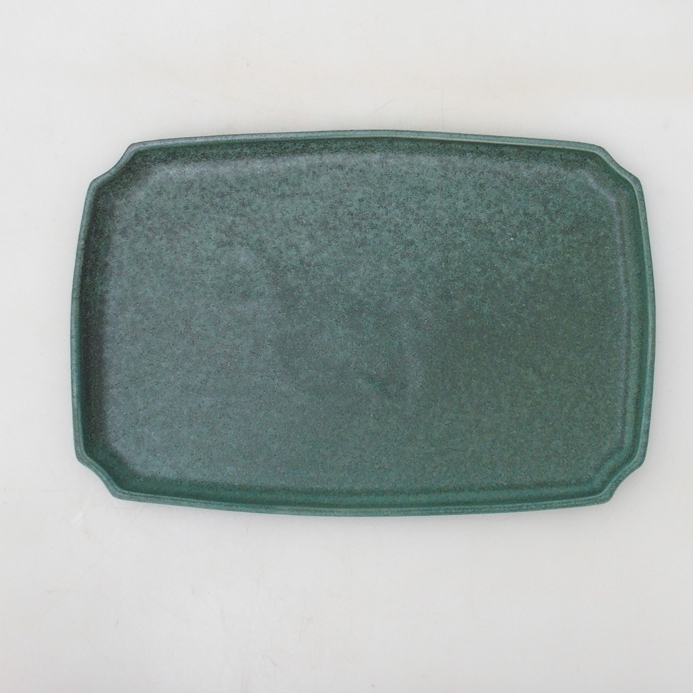 Miska do bonsai + podstawka H07 - 30 x 20,5 x 8 cm. - zielona