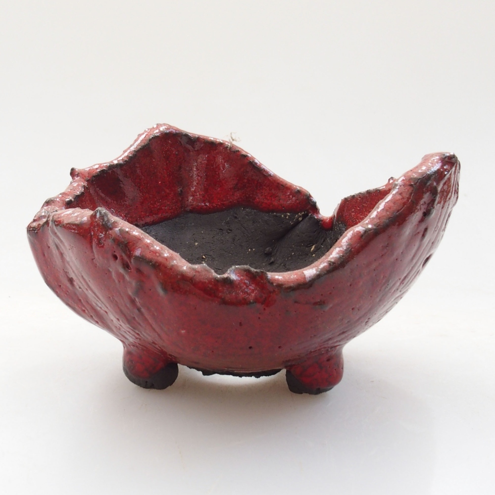 Muszla ceramiczna 8 x 7,5 x 5 cm, kolor czerwony