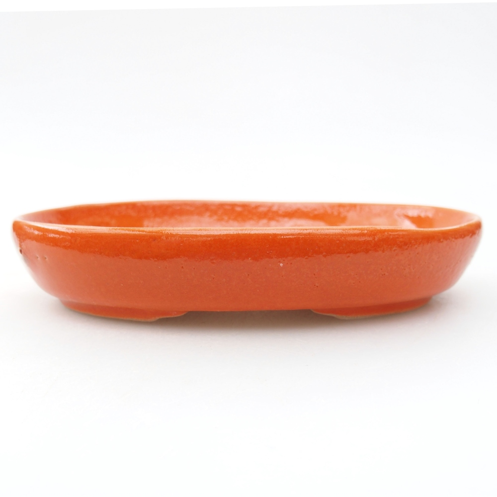 Ceramiczna miska bonsai 13 x 10 x 2,5 cm, kolor pomarańczowy