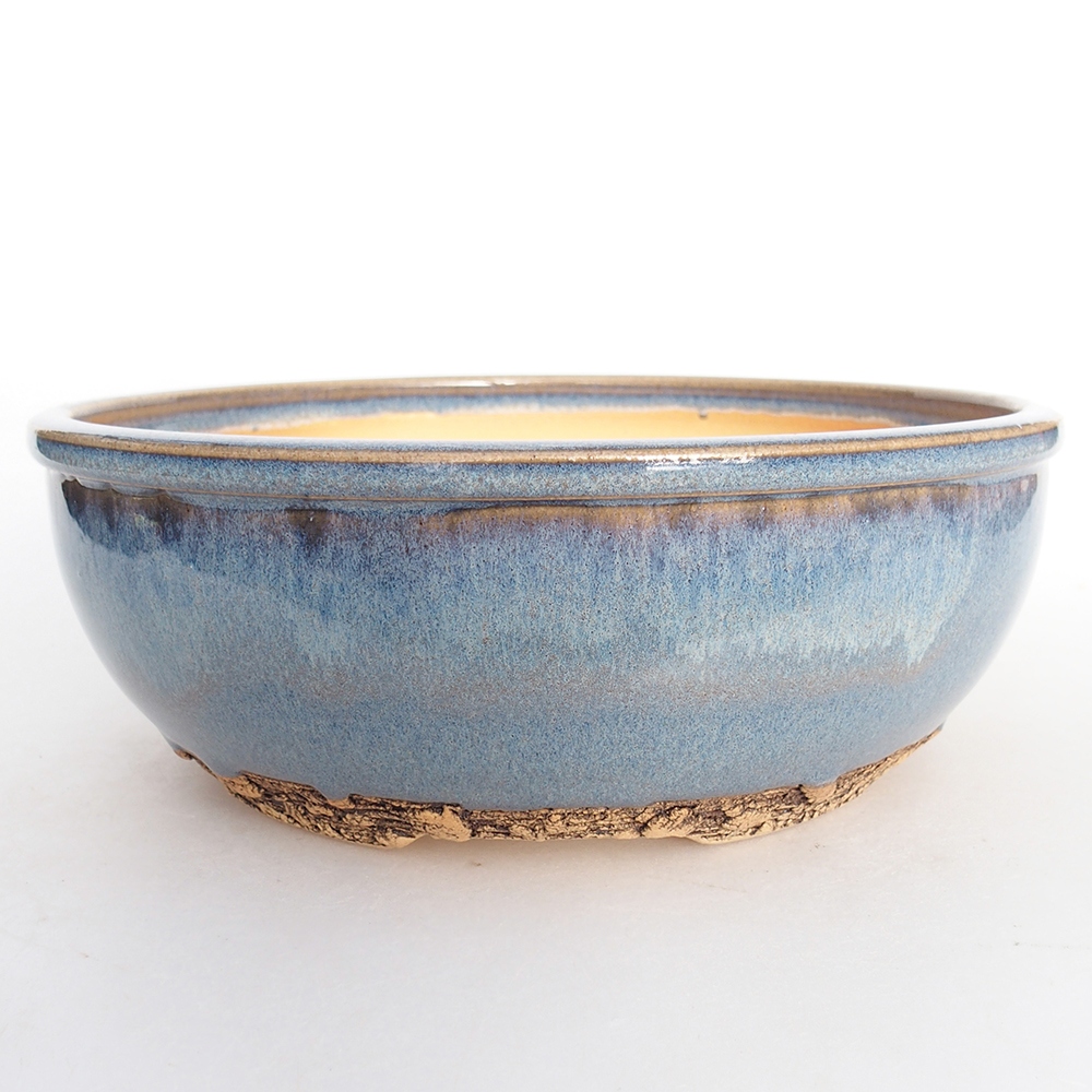 Ceramiczna miska na bonsai 19 x 19 x 7 cm, kolor niebieski