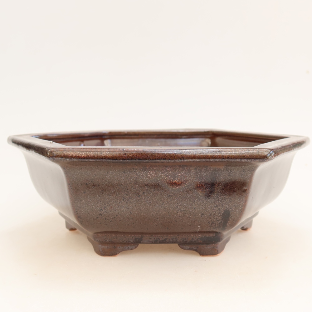 Ceramiczna miska do bonsai 24 x 21,5 x 7,5 cm, kolor brązowy