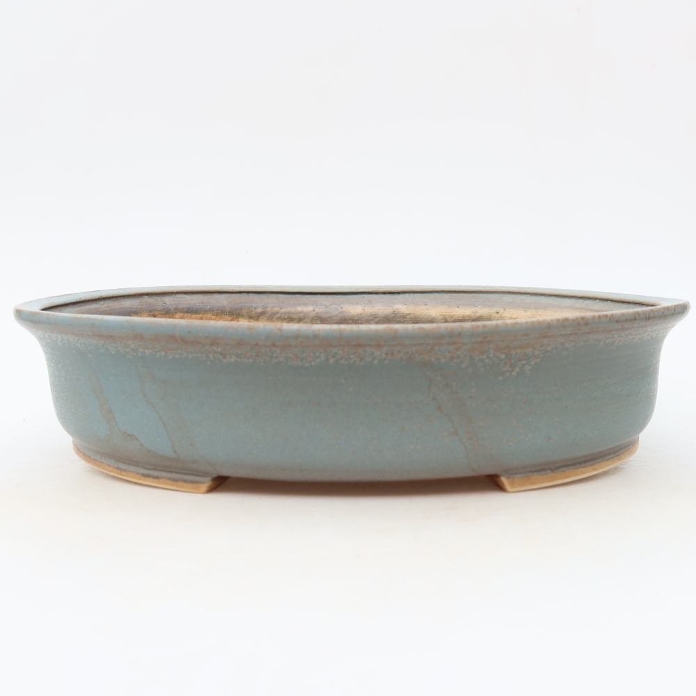 Ceramiczna miska do bonsai 27 x 24 x 5,5 cm, kolor niebieski