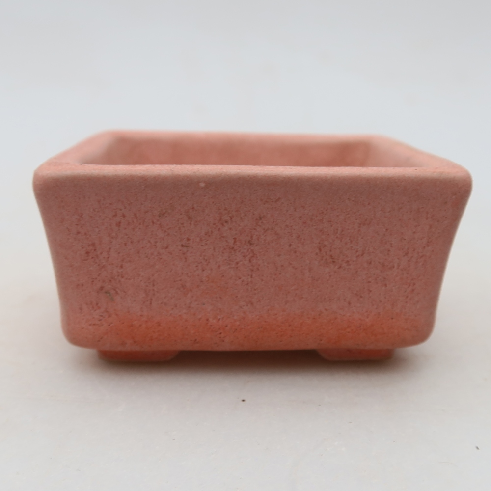 Ceramiczna miseczka do bonsai 7 x 7 x 3,5 cm, kolor różowy