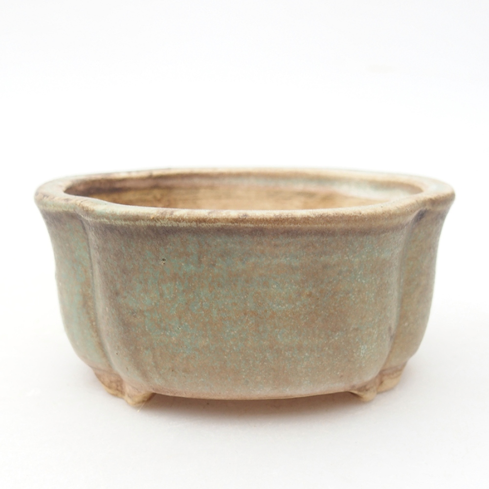 Ceramiczna miska do bonsai 8 x 7,5 x 3,5 cm, kolor zielony