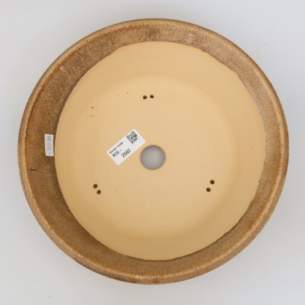 Ceramiczna miska do bonsai 25,5 x 25,5 x 7,5 cm, kolor brązowy