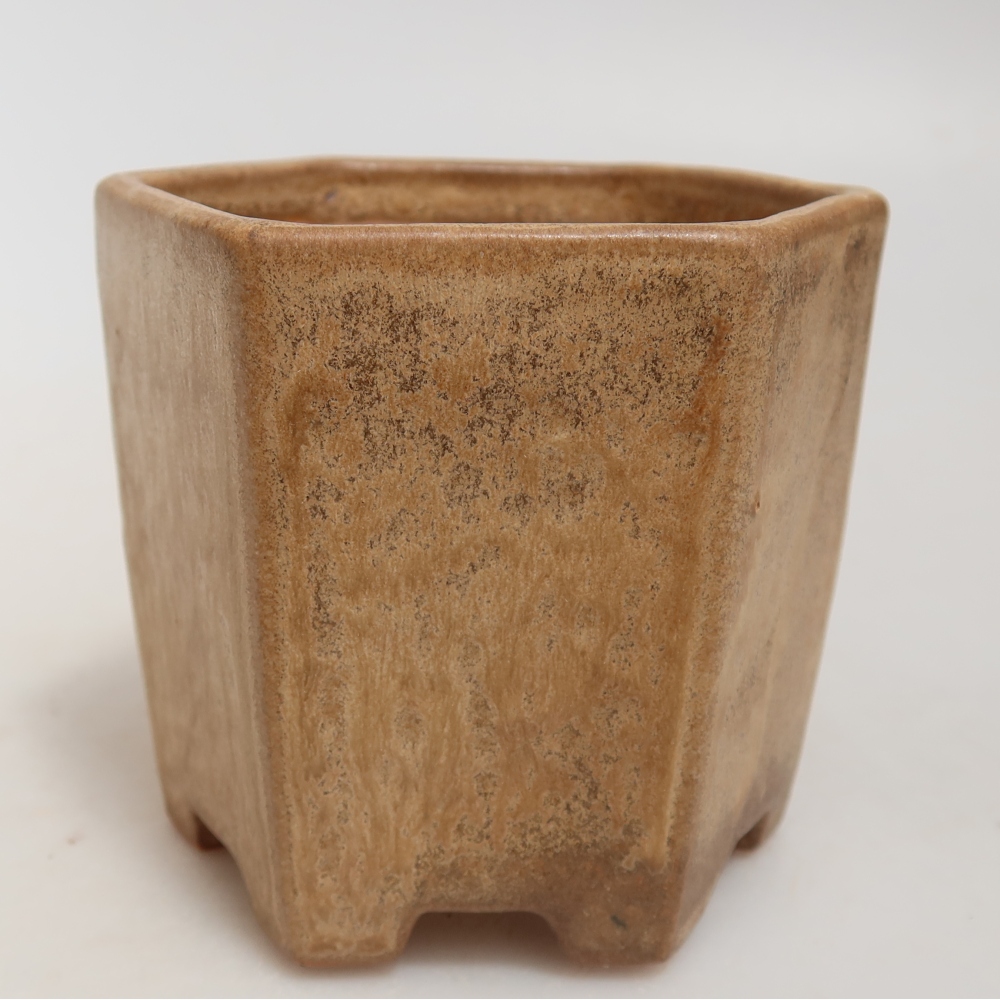 Ceramiczna miska do bonsai 9 x 8,5 x 8 cm, kolor beżowy