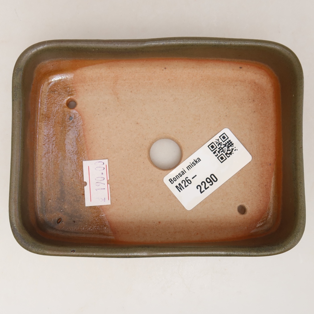 Ceramiczna miska do bonsai 13 x 9,5 x 3,5 cm, kolor zielony
