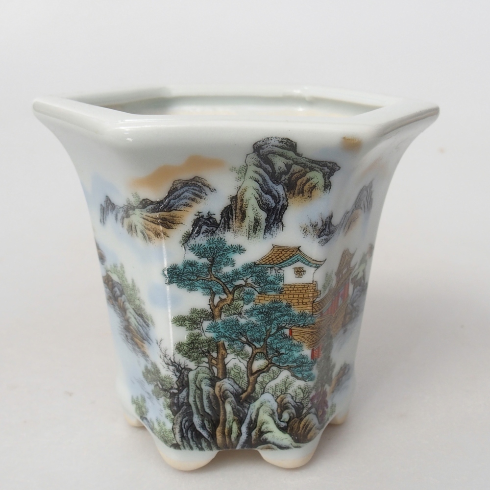 Ceramiczna miska do bonsai 10 x 9 x 9 cm, kolor biały