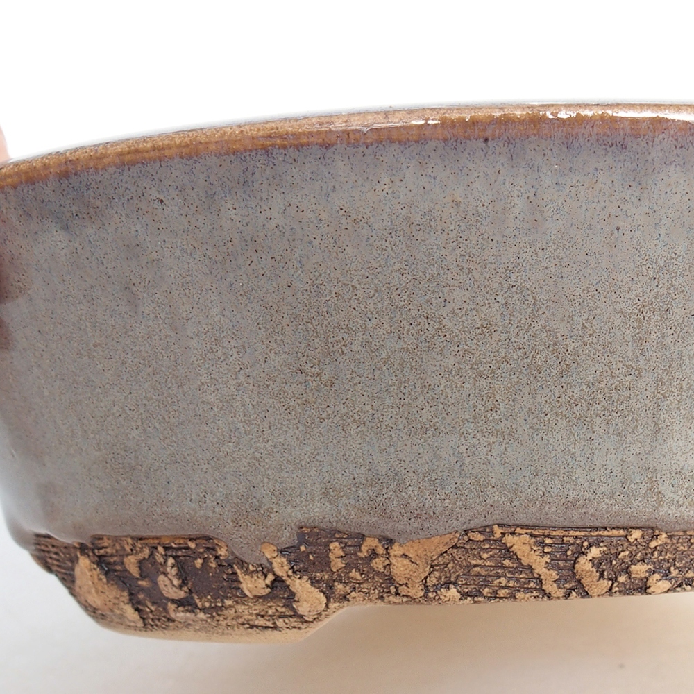 Ceramiczna miska na bonsai 18 x 18 x 5 cm, szara