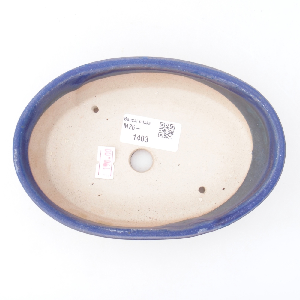 Ceramiczna miska do bonsai 16,5 x 11,5 x 4,5 cm, kolor niebieski