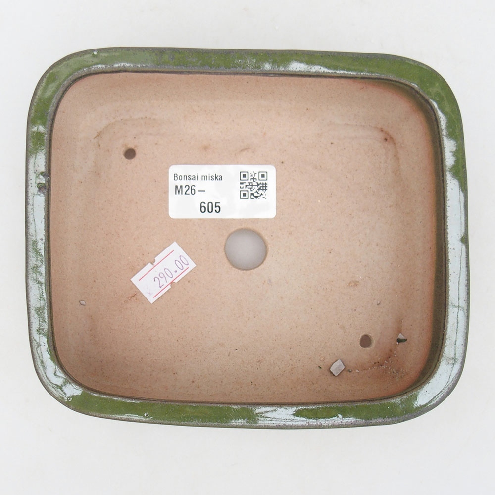 Ceramiczna miska do bonsai 14,5 x 12,5 x 4,5 cm, zielona