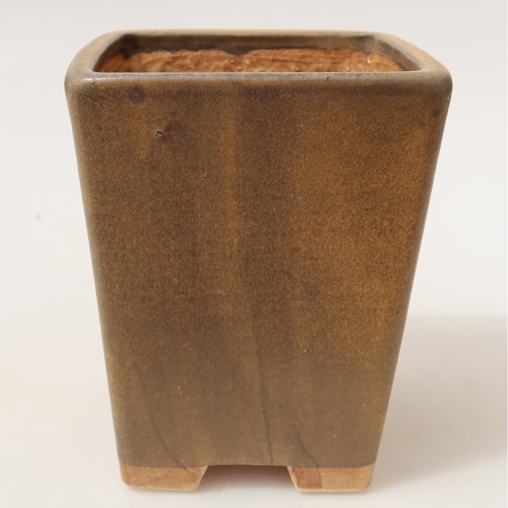 Ceramiczna miska do bonsai 8,5 x 8,5 x 10,5 cm, kolor brązowy
