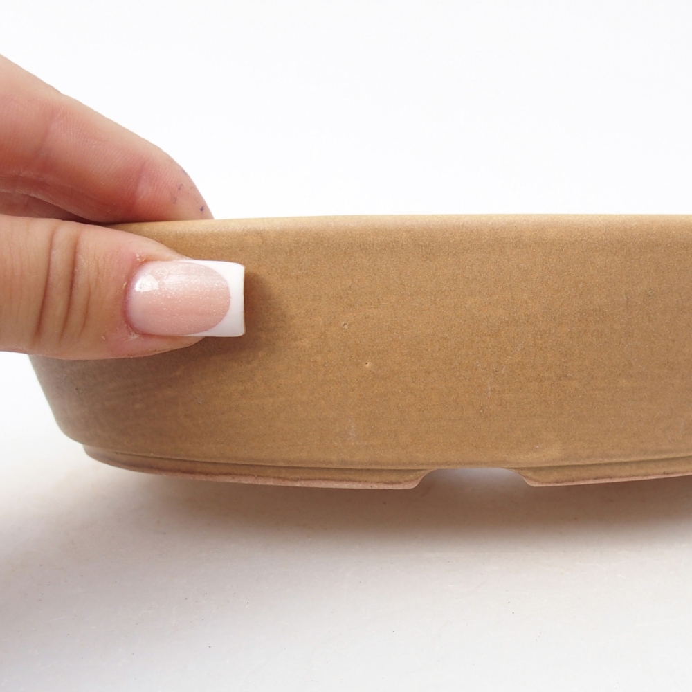Ceramiczna miska do bonsai 18,5 x 13,5 x 4,5 cm, kolor beżowy