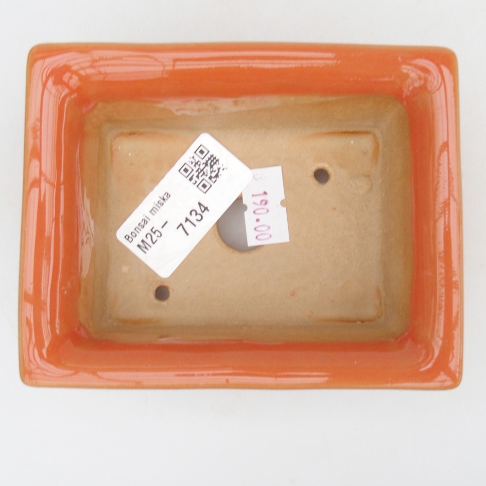 Ceramiczna miska na bonsai 11 x 8,5 x 4 cm, pomarańczowa