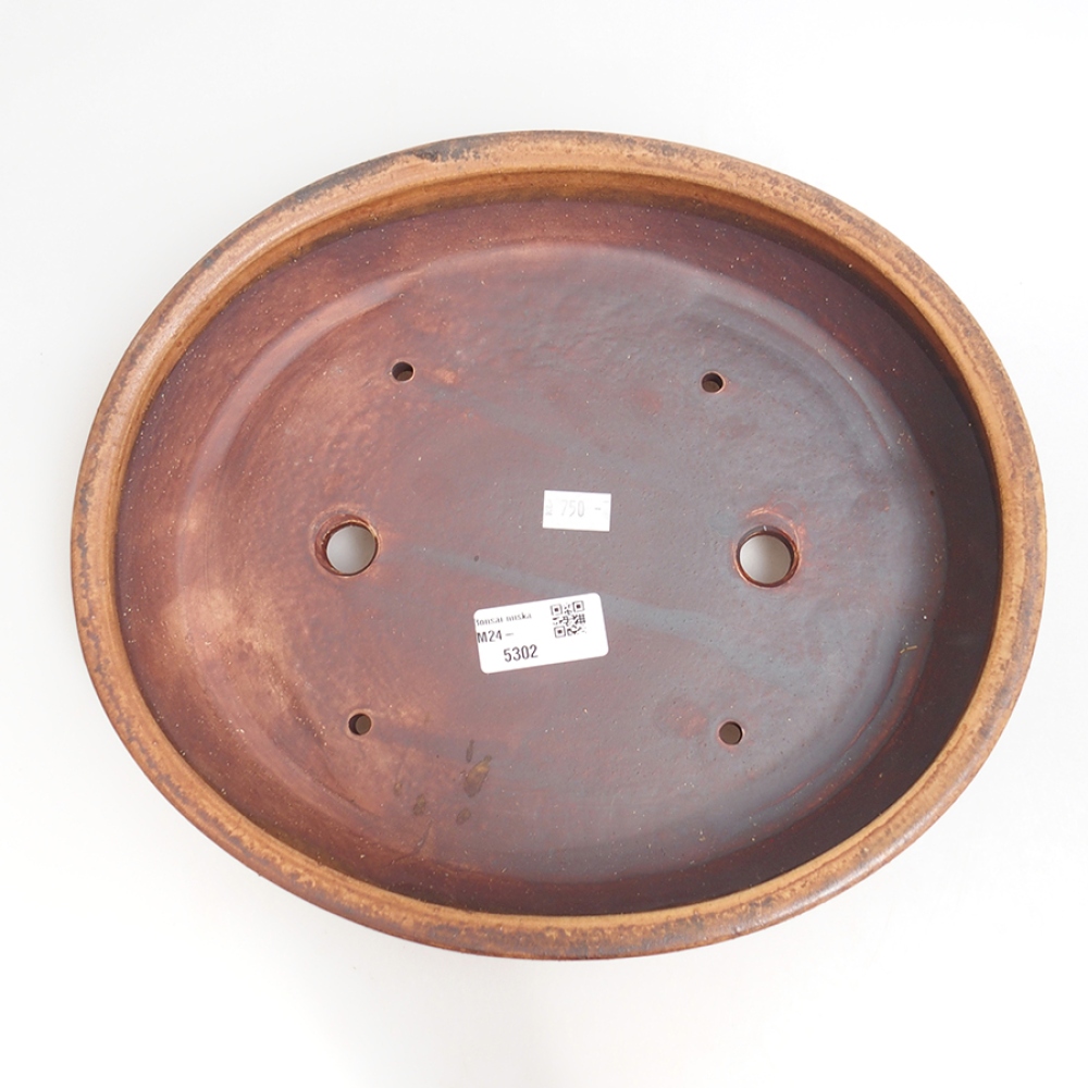 Ceramiczna miska do bonsai  28,5 x 24,5 x 6  cm, kolor brązowy