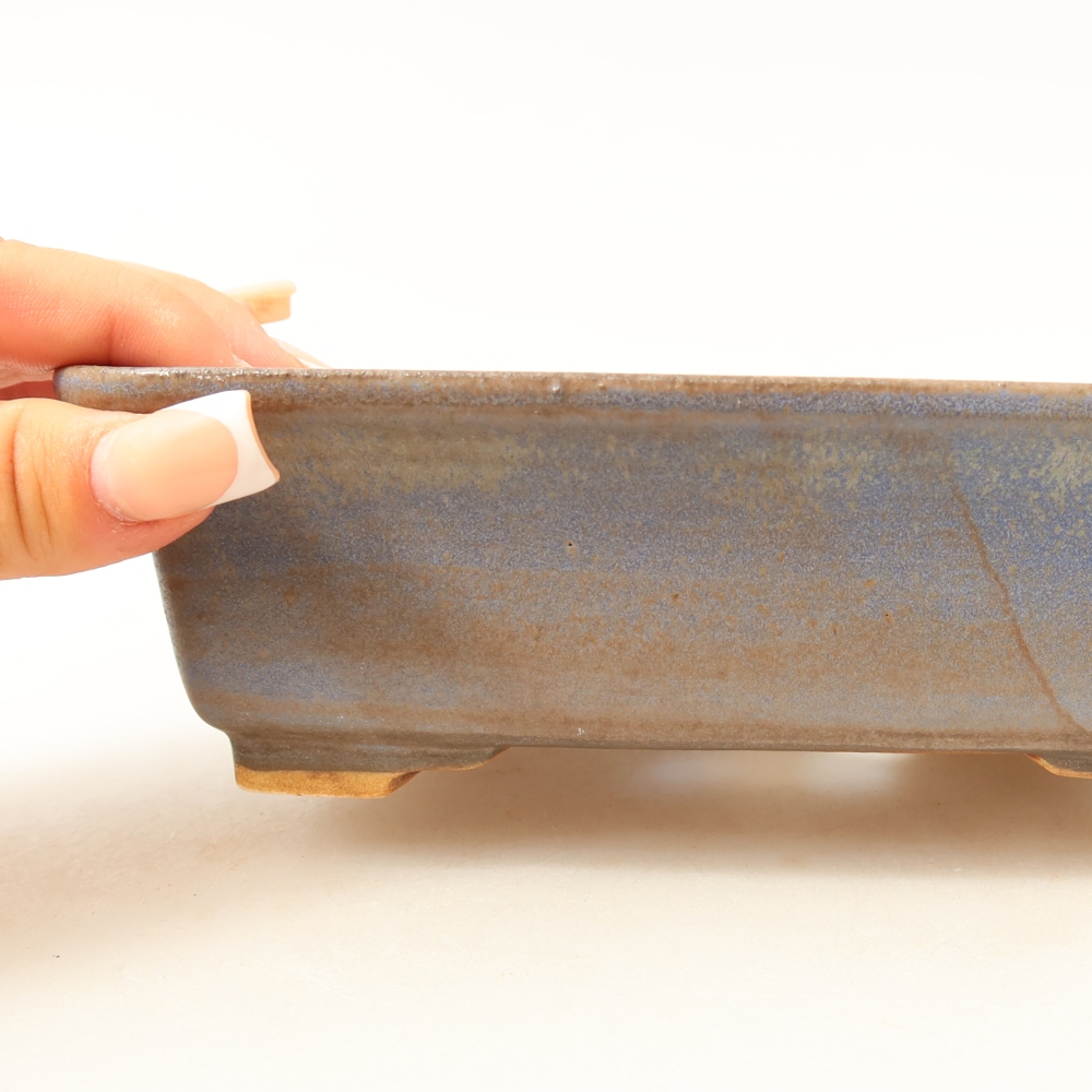 Ceramiczna miska do bonsai 17,5 x 14,5 x 5,5 cm, kolor niebieski
