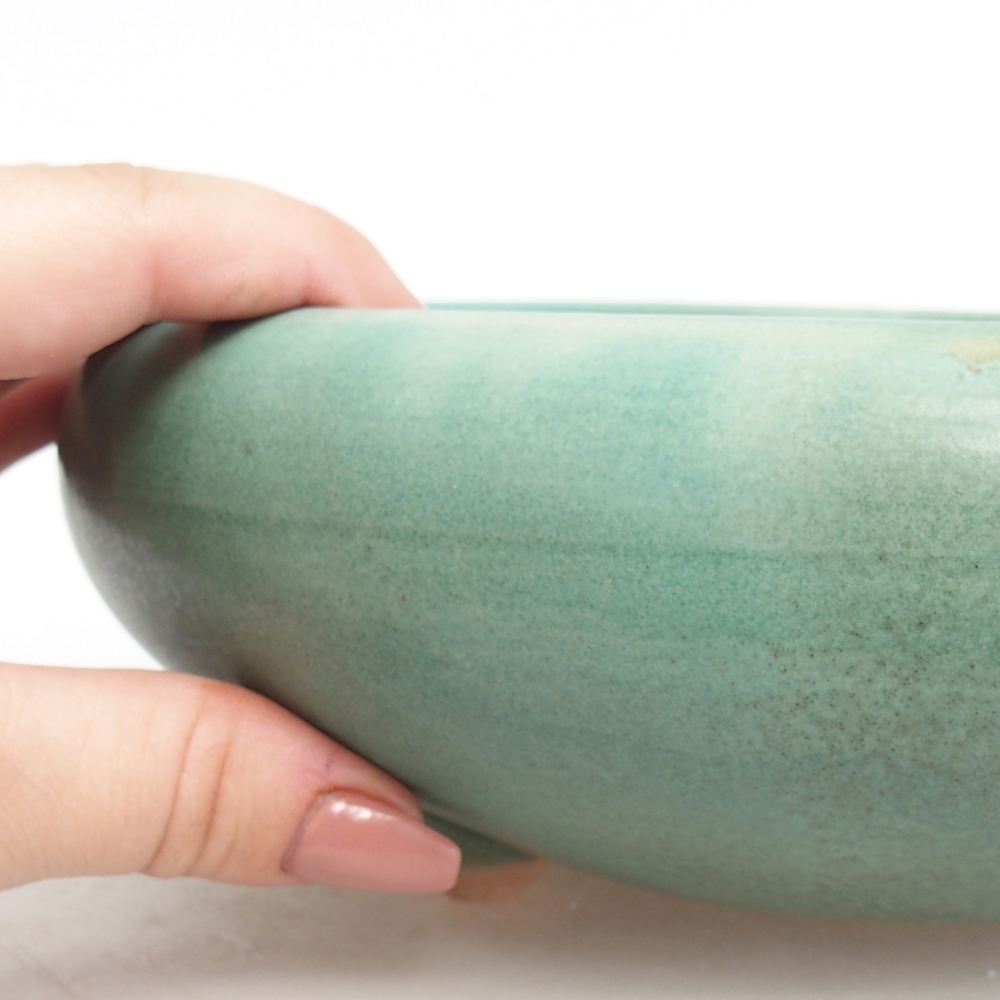 Ceramiczna miska na bonsai 21 x 21 x 7 cm, zielona