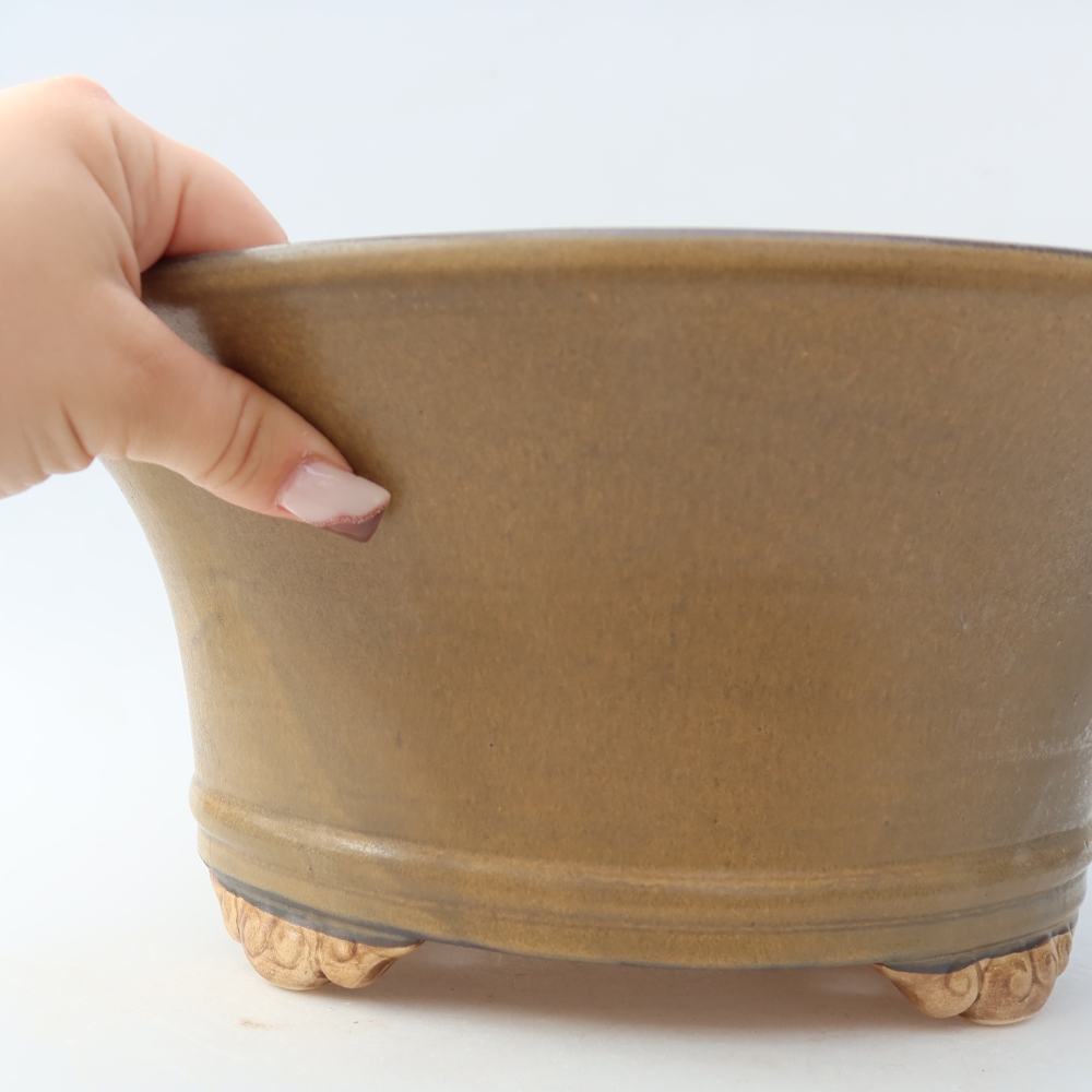 Ceramiczna miska do bonsai 31,5 x 31,5 x 14,5 cm, kolor brązowy